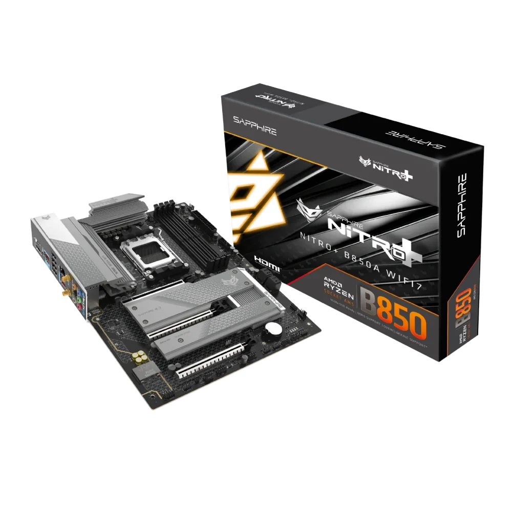 SAPPHIRE NITRO+ B850A WIFI7 Pagrindinė Plokštė | ATX, AM5, DDR5