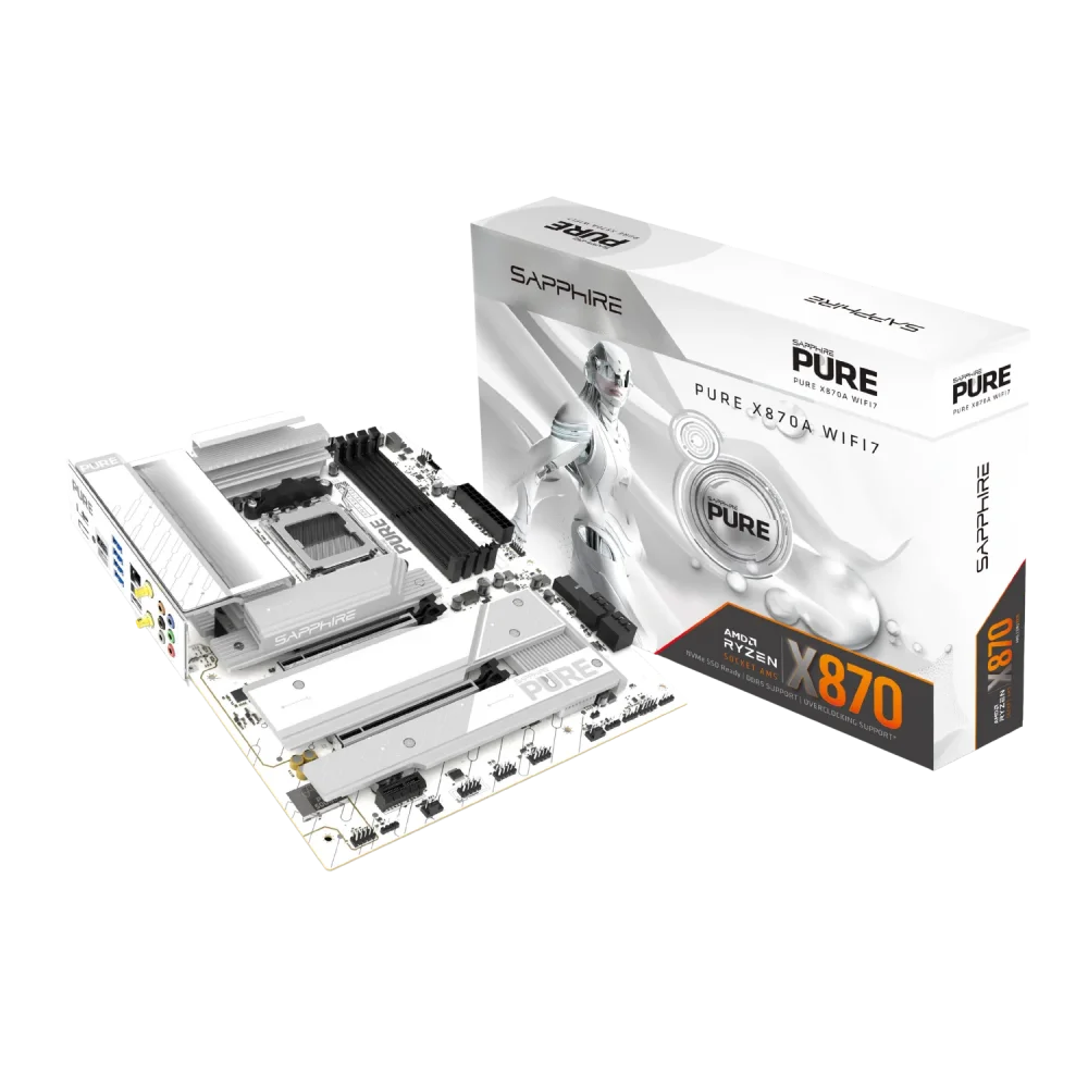 SAPPHIRE PURE X870A WIFI7 Pagrindinė Plokštė | ATX, AM5, DDR5