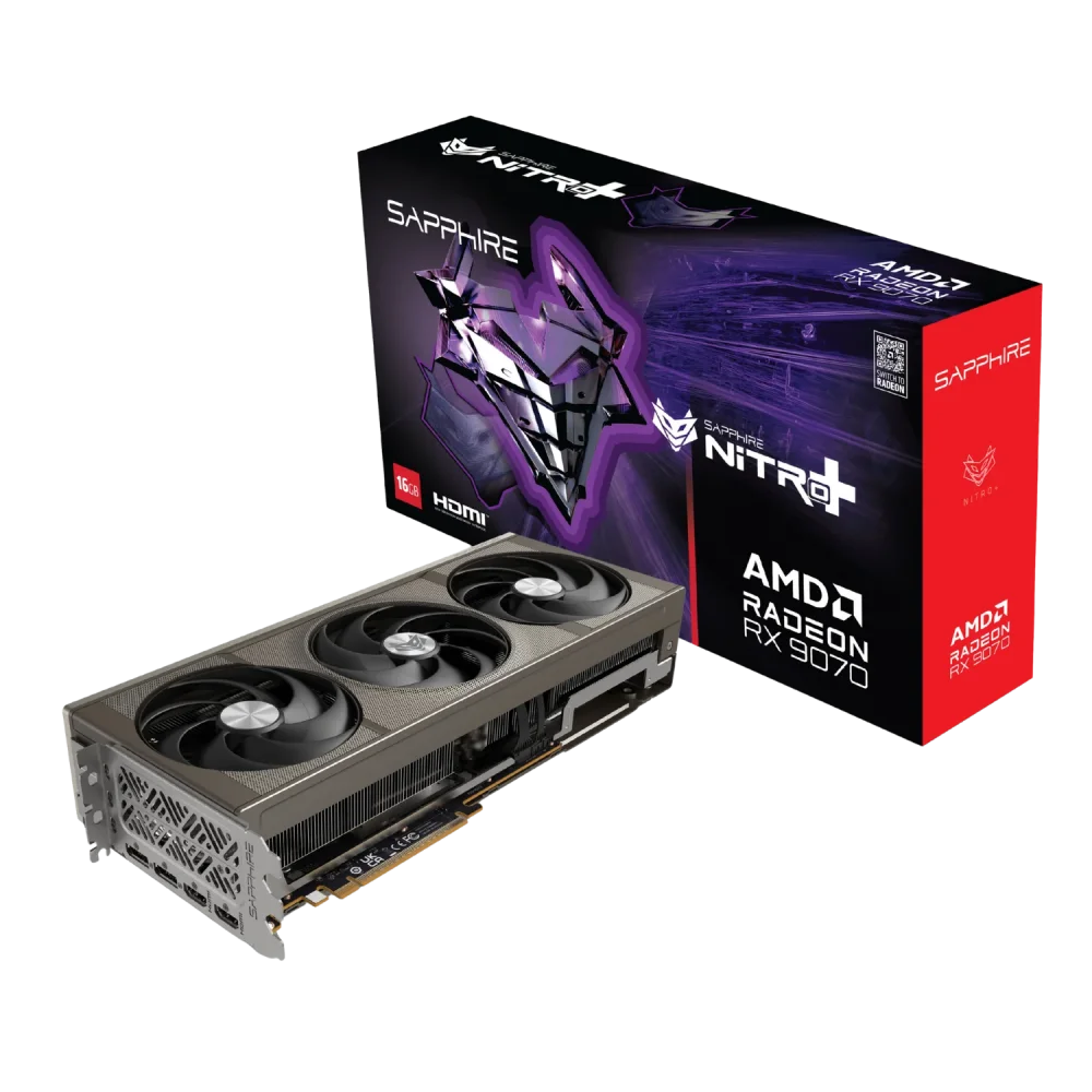 SAPPHIRE NITRO+ RADEON RX 9070 GPU Vaizdo Plokštė | 16GB, GDDR6, OC Edition