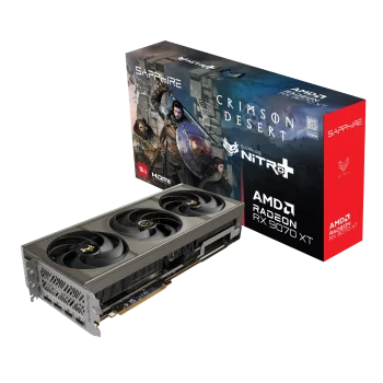 SAPPHIRE NITRO+ RADEON RX 9070 XT GPU Vaizdo Plokštė | 16GB, GDDR6, OC Crimson Desert Edition