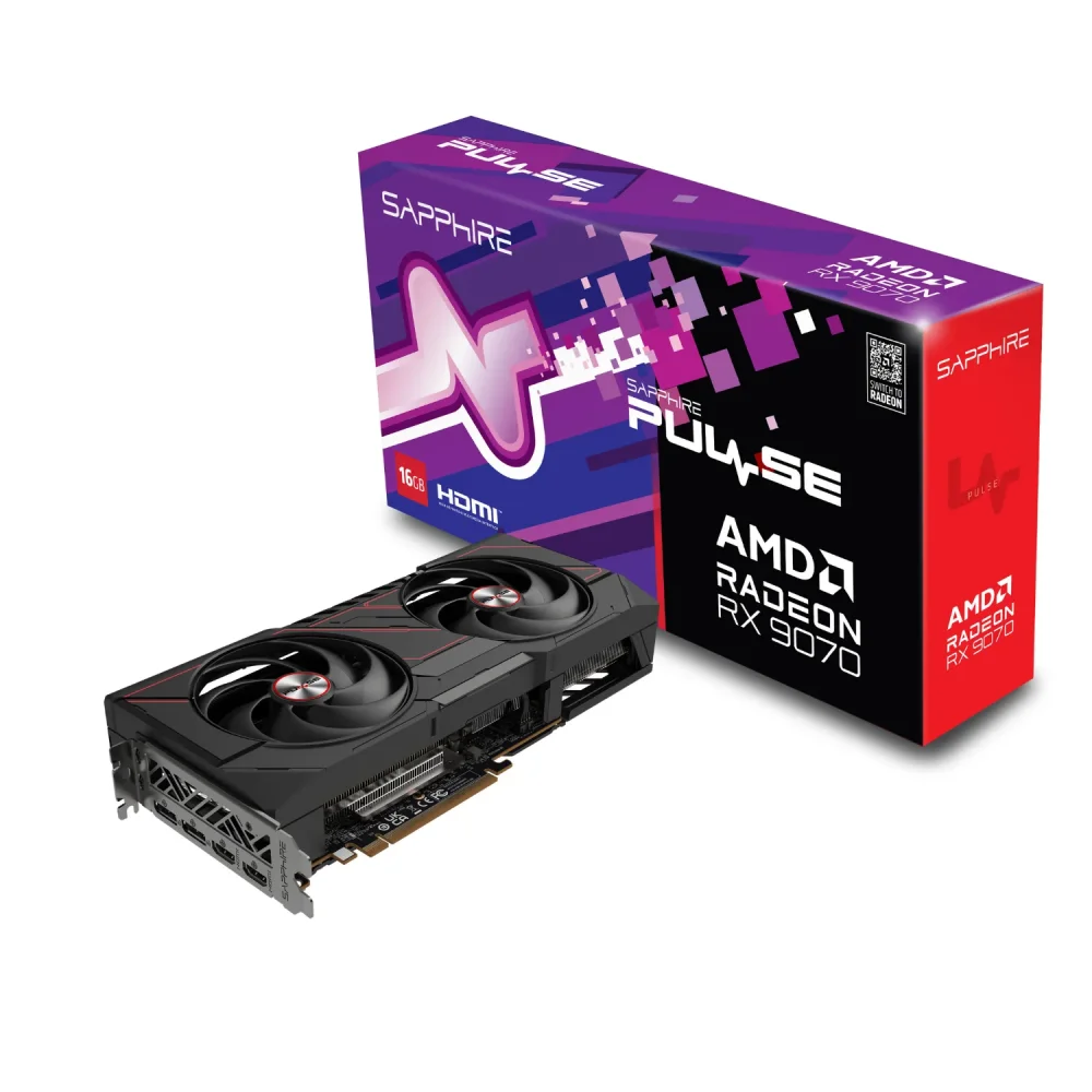 SAPPHIRE PULSE RADEON RX 9070 GPU Vaizdo Plokštė | 16GB, GDDR6