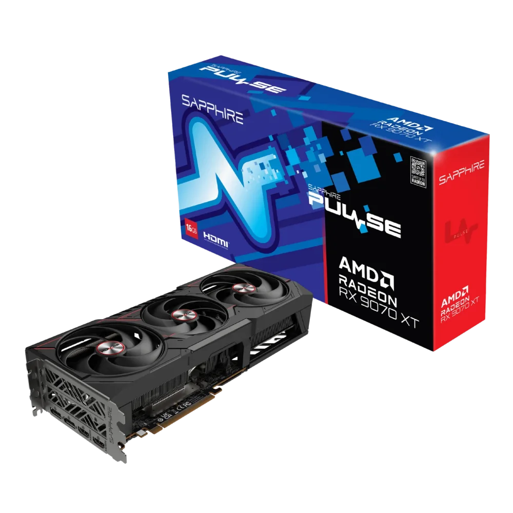 SAPPHIRE PULSE RADEON RX 9070 XT GPU Vaizdo Plokštė | 16GB, GDDR6