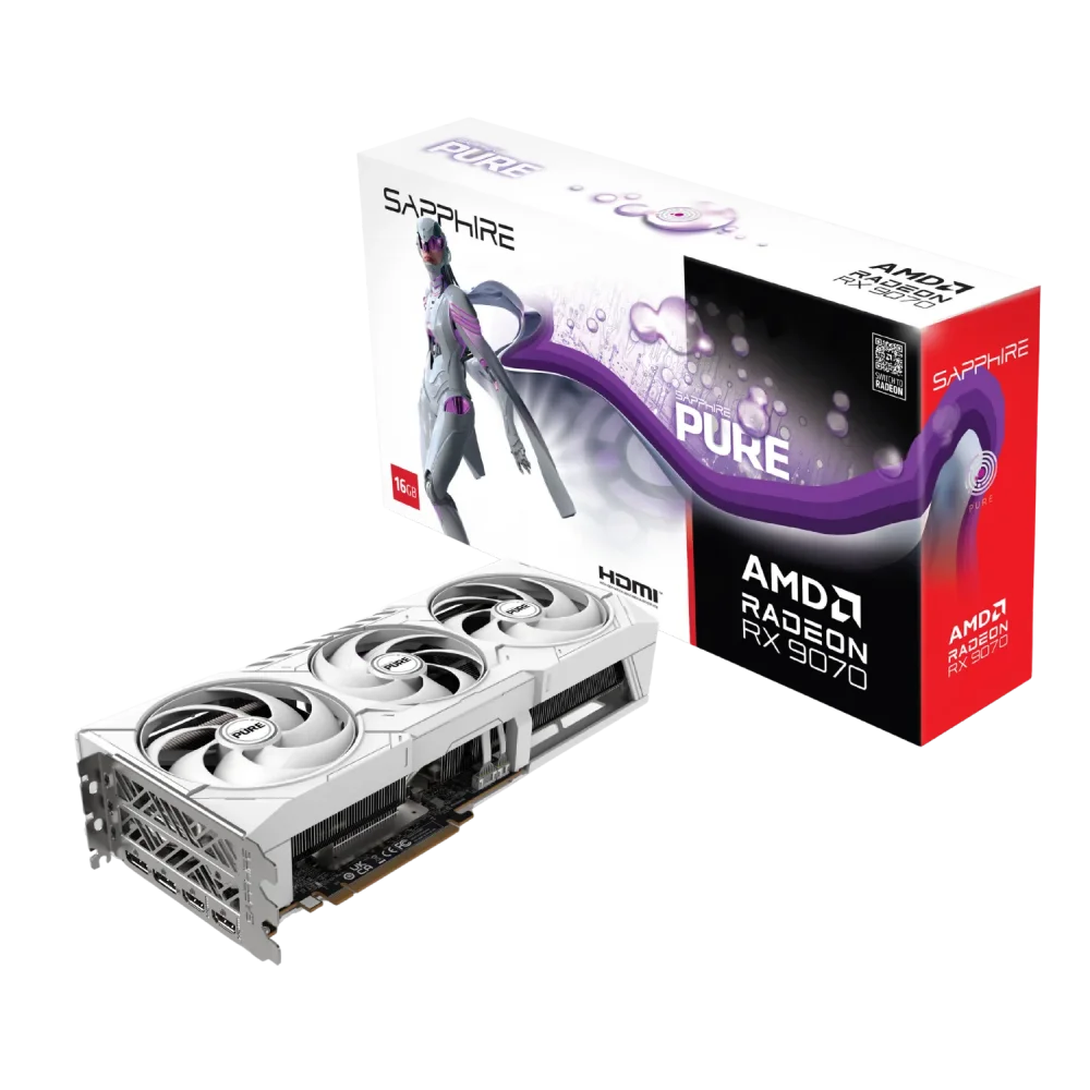SAPPHIRE PURE RADEON RX 9070 GPU Vaizdo Plokštė | 16GB, GDDR6, OC Edition