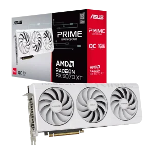 ASUS Prime Radeon RX 9070 XT White GPU Vaizdo Plokštė | 16GB, GDDR6, OC Edition