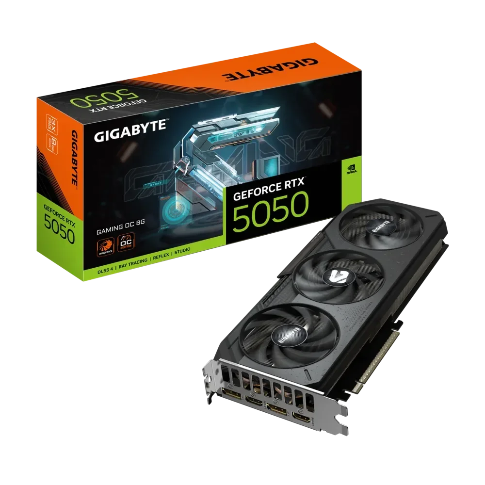 GIGABYTE GeForce RTX 5050 GAMING GPU Vaizdo Plokštė | 8GB, GDDR6, OC Edition