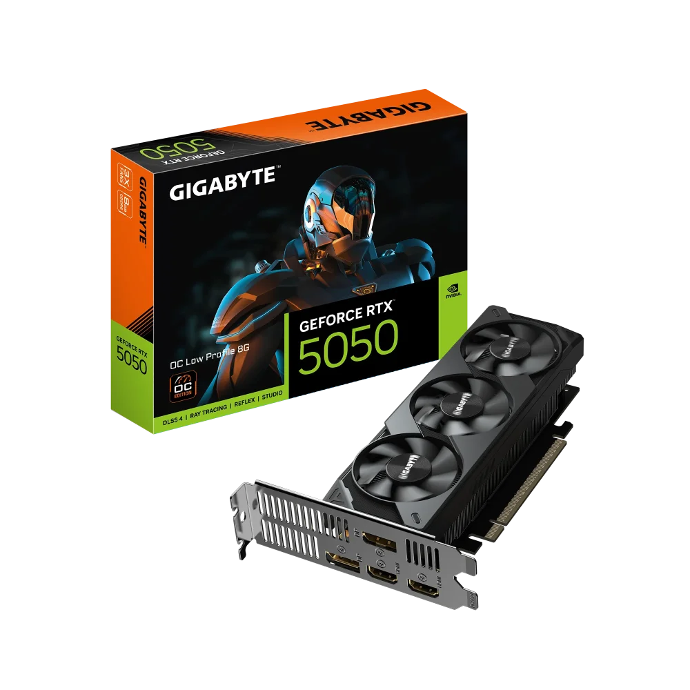 GIGABYTE GeForce RTX 5050 Low Profile GPU Vaizdo Plokštė | 8GB, GDDR6, OC Edition