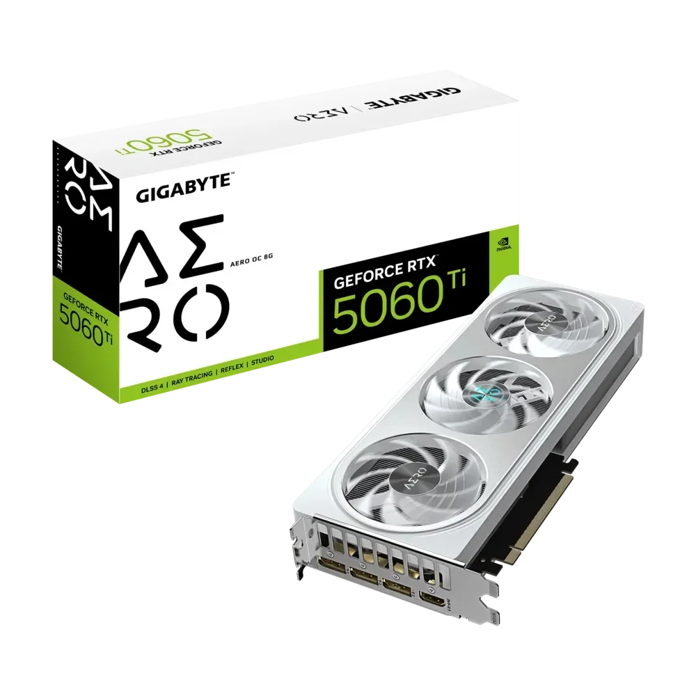 GIGABYTE GeForce RTX 5060 Ti AERO GPU Vaizdo Plokštė | 8GB, GDDR7, OC Edition
