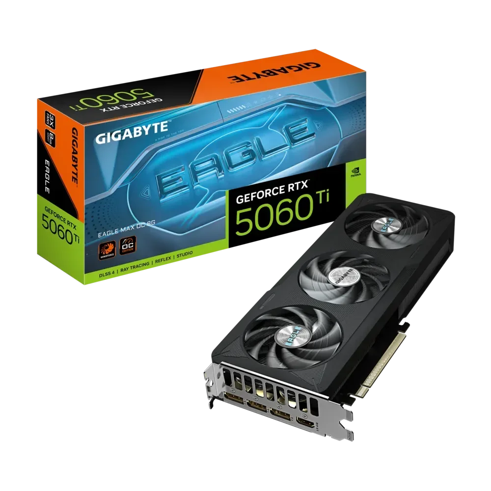GIGABYTE GeForce RTX 5060 Ti EAGLE MAX GPU Vaizdo Plokštė | 8GB, GDDR7, OC Edition