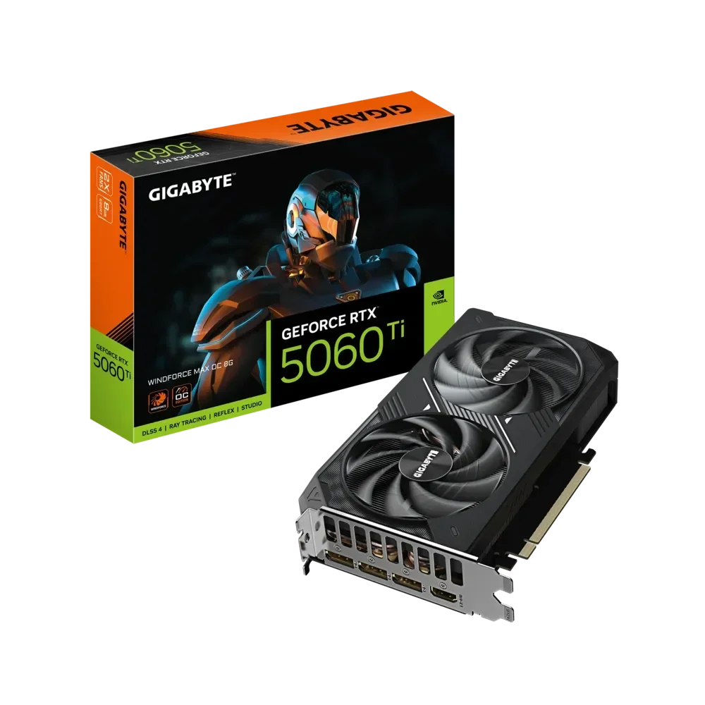 GIGABYTE GeForce RTX 5060 Ti WINDFORCE MAX GPU Vaizdo Plokštė | 8GB, GDDR7, OC Edition
