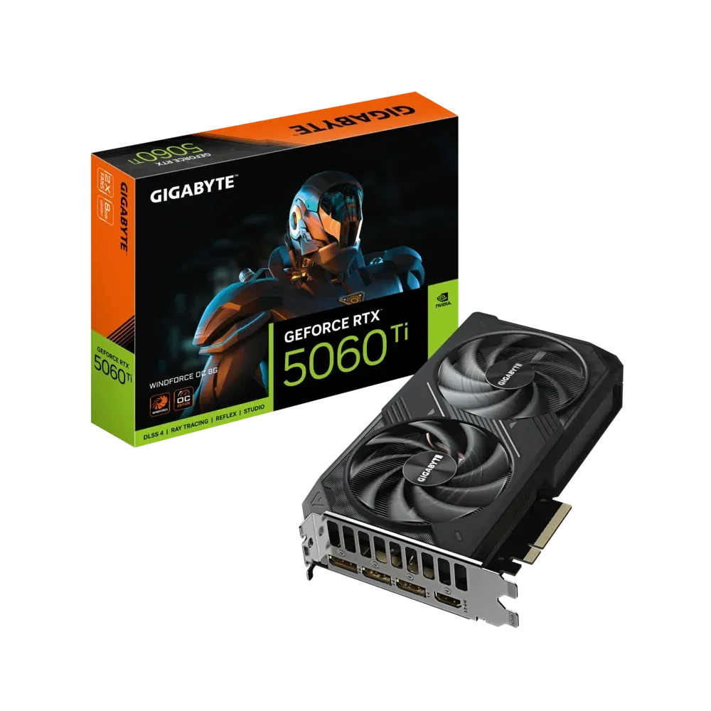 GIGABYTE GeForce RTX 5060 Ti WINDFORCE GPU Vaizdo Plokštė | 8GB, GDDR7, OC Edition