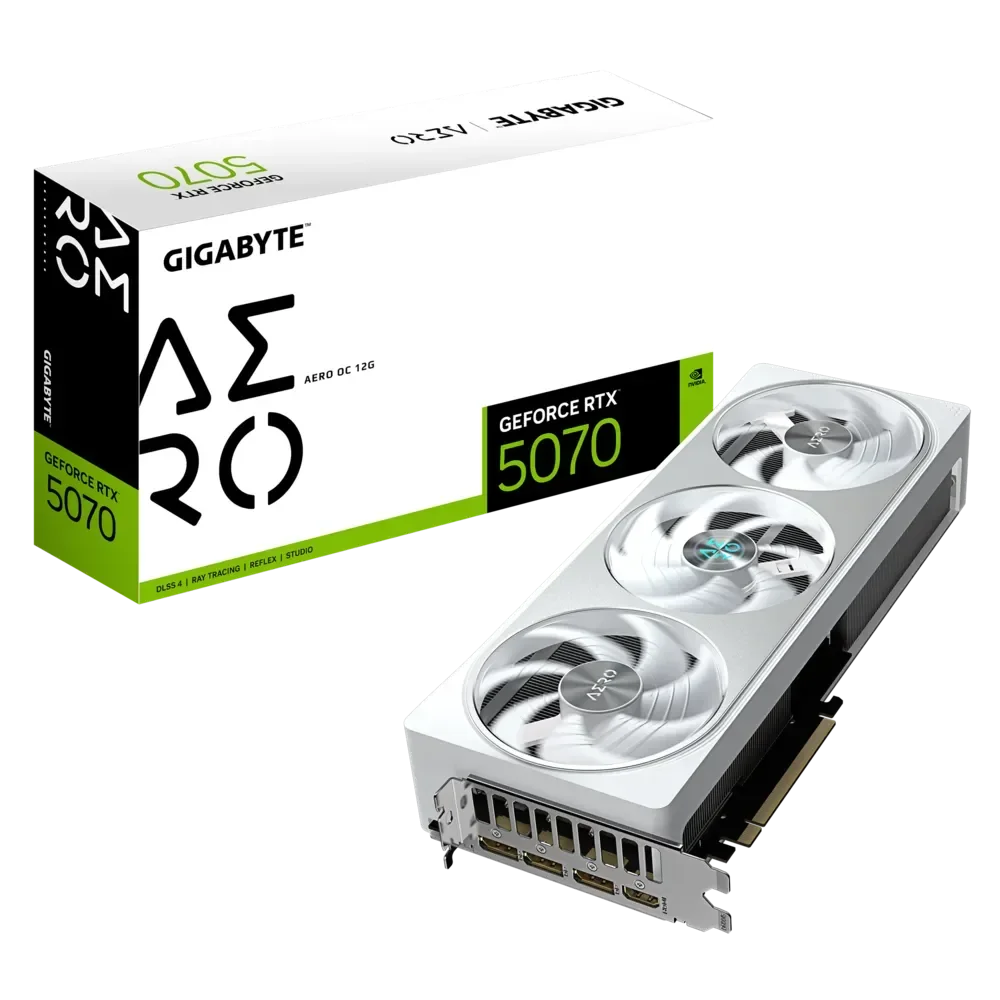 GIGABYTE GeForce RTX 5070 AERO GPU Vaizdo Plokštė | 12GB, GDDR7, OC Edition