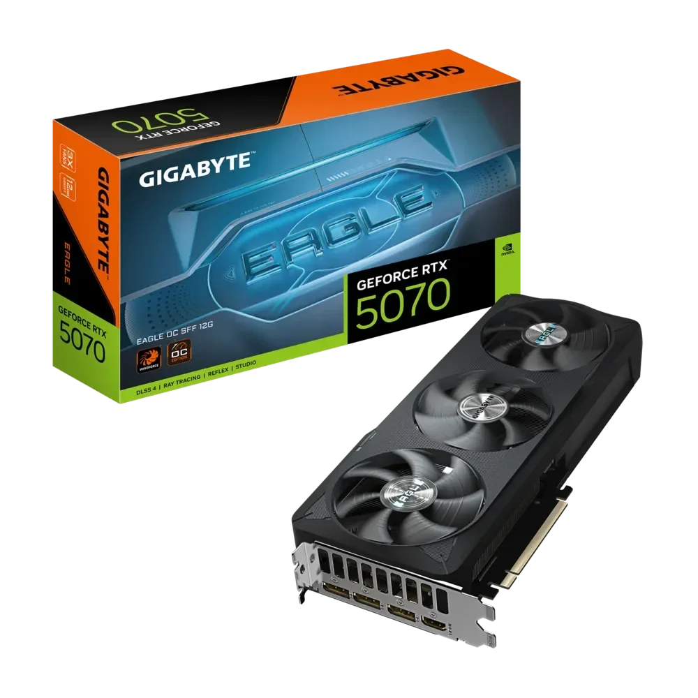 GIGABYTE GeForce RTX 5070 EAGLE SFF GPU Vaizdo Plokštė | 12GB, GDDR7, OC Edition