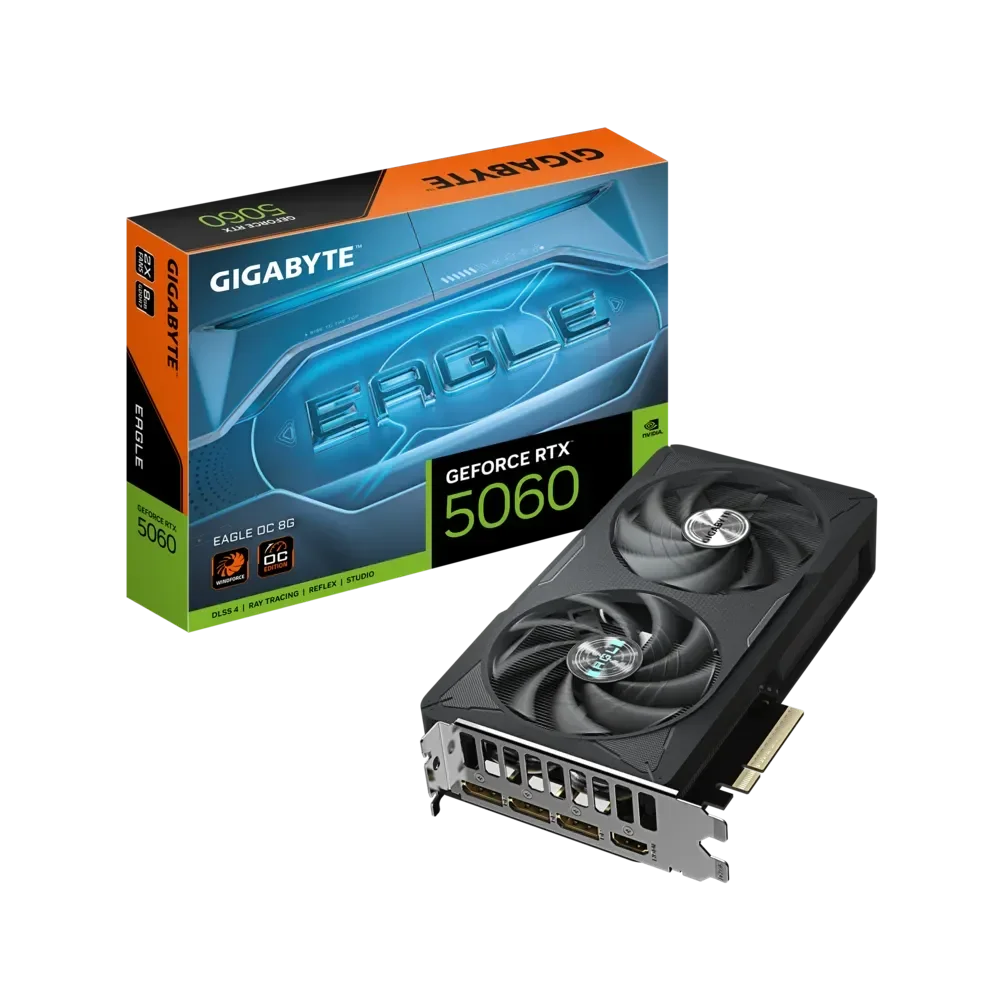 GIGABYTE GeForce RTX 5060 EAGLE GPU Vaizdo Plokštė | 8GB, GDDR7, OC Edition