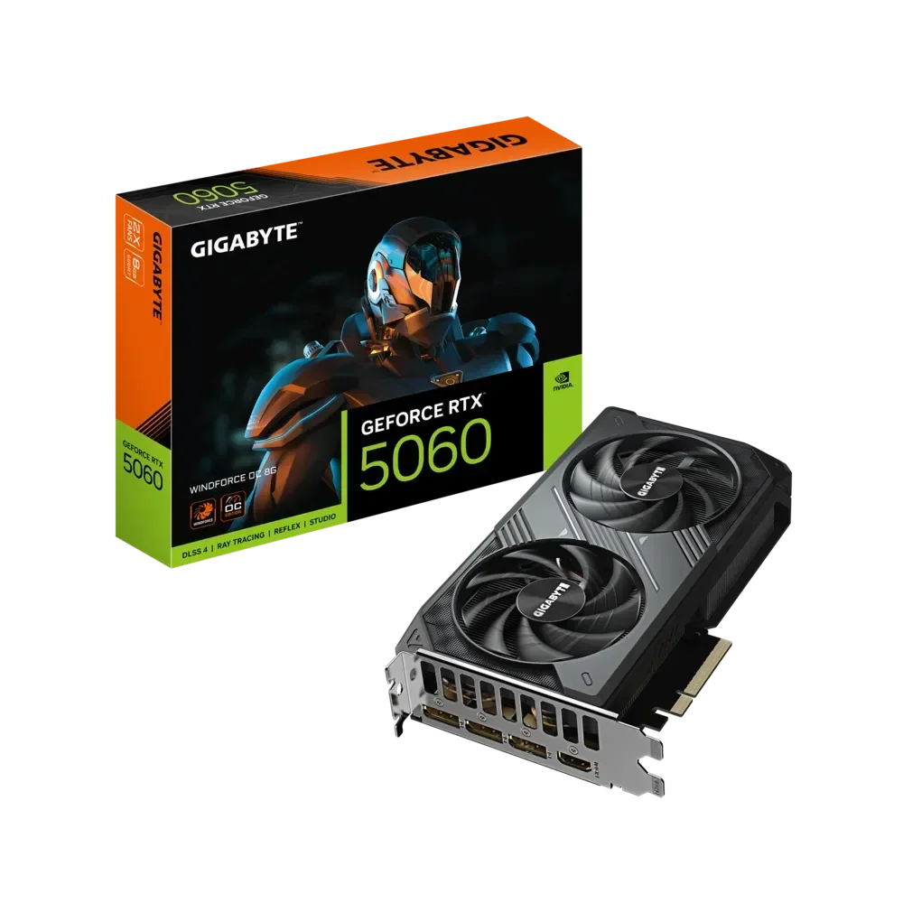 GIGABYTE GeForce RTX 5060 WINDFORCE GPU Vaizdo Plokštė | 8GB, GDDR7, OC Edition