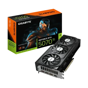 GIGABYTE GeForce RTX 5070 Ti WINDFORCE V2 GPU Vaizdo Plokštė | 16GB, GDDR7, OC Edition