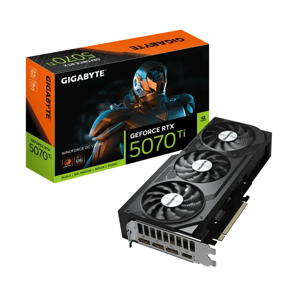GIGABYTE GeForce RTX 5070 Ti WINDFORCE V2 GPU Vaizdo Plokštė | 16GB, GDDR7, OC Edition