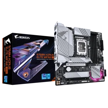 GIGABYTE B760M AORUS ELITE WIFI6E GEN5 Pagrindinė Plokštė | ATX, LGA1700, DDR5