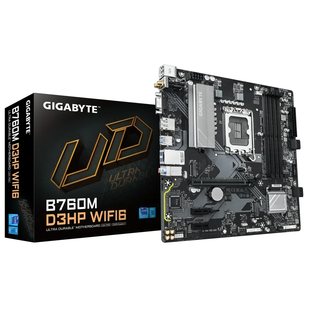 GIGABYTE B760M D3HP WIFI6 Pagrindinė Plokštė | mATX, LGA1700, DDR5