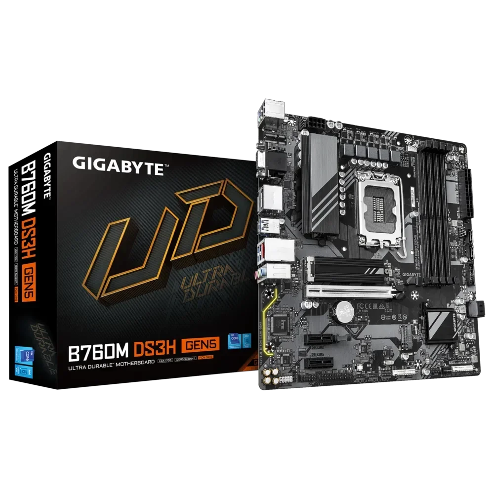 GIGABYTE B760M DS3H GEN5 Pagrindinė Plokštė | mATX, LGA1700, DDR5