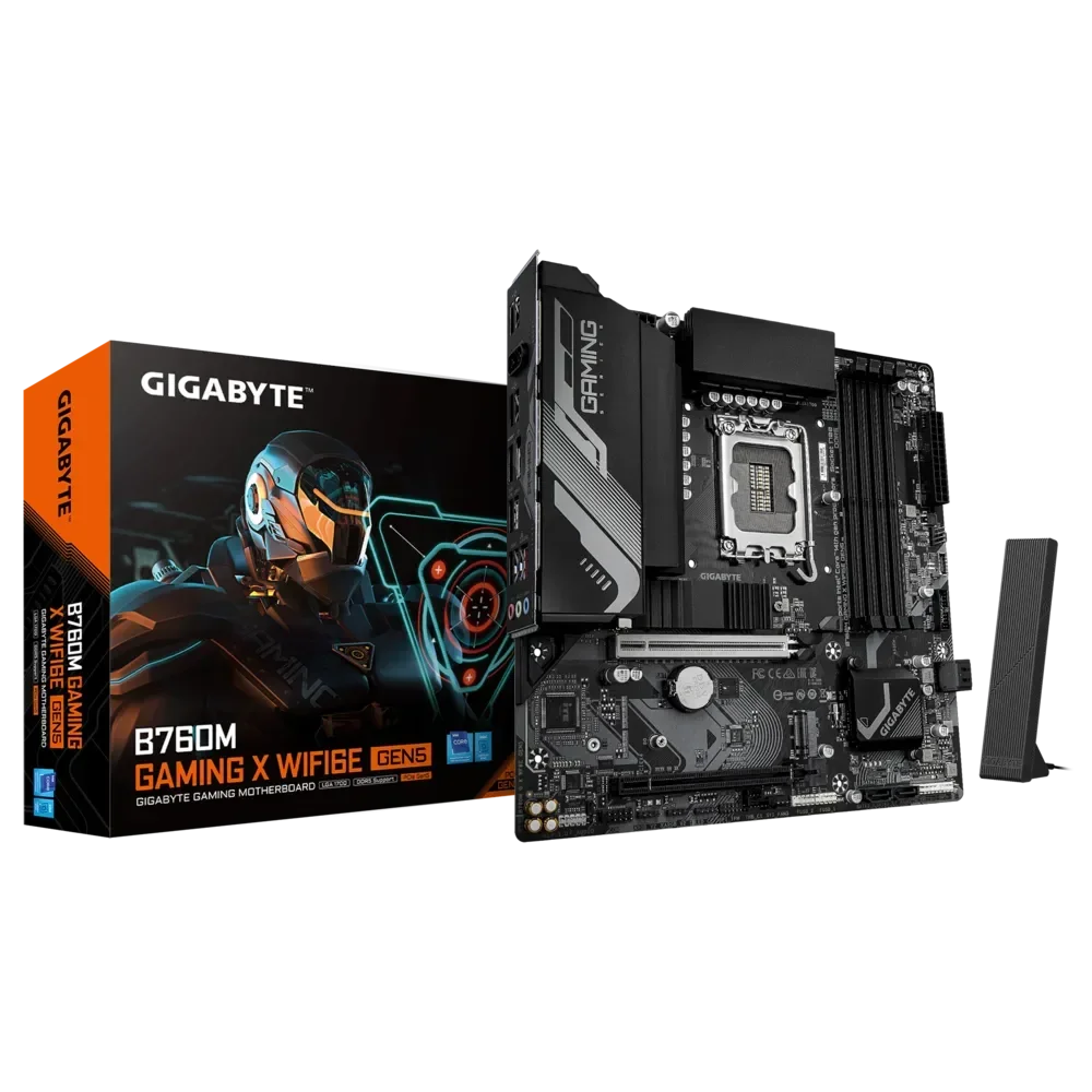 GIGABYTE B760M GAMING X WIFI6E GEN5 Pagrindinė Plokštė | mATX, LGA1700, DDR5