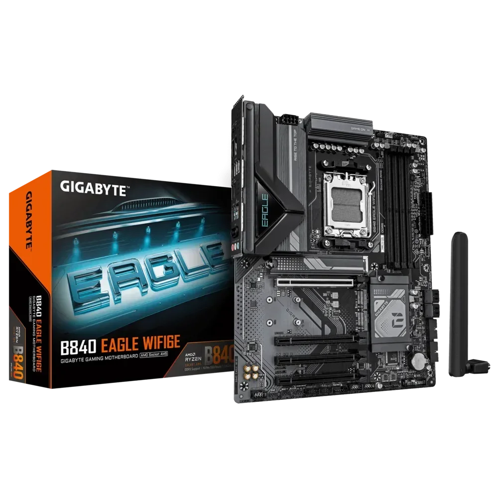 GIGABYTE B840 EAGLE WIFI6E Pagrindinė Plokštė | ATX, AM5, DDR5
