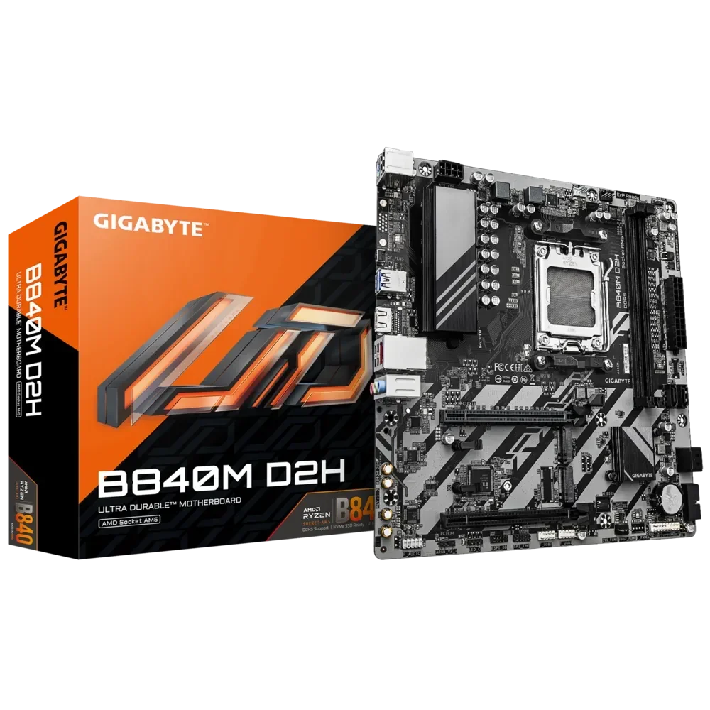 GIGABYTE B840M D2H Pagrindinė Plokštė | mATX, AM5, DDR5