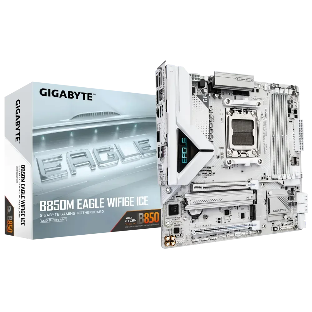 GIGABYTE B850M EAGLE WIFI6E ICE Pagrindinė Plokštė | mATX, AM5, DDR5
