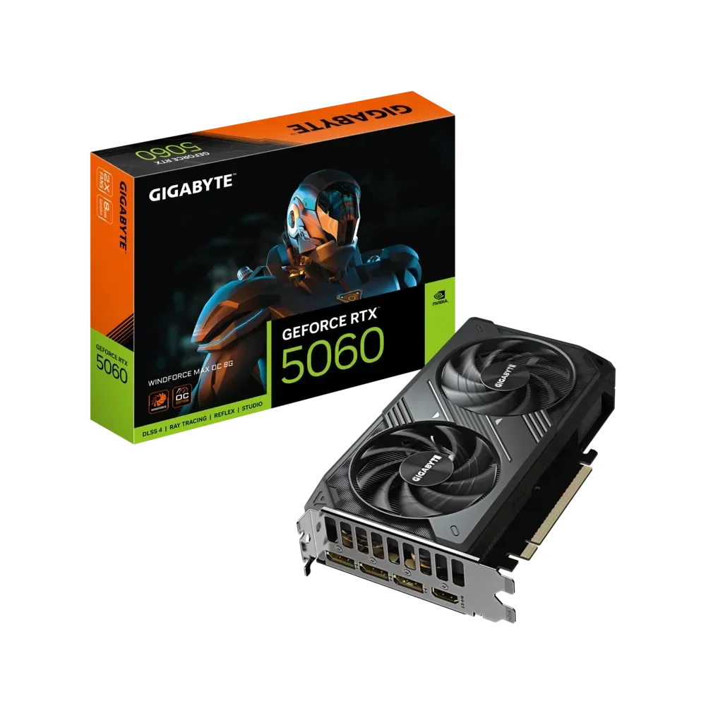 GIGABYTE GeForce RTX 5060 WINDFORCE MAX GPU Vaizdo Plokštė | 8GB, GDDR7, OC Edition