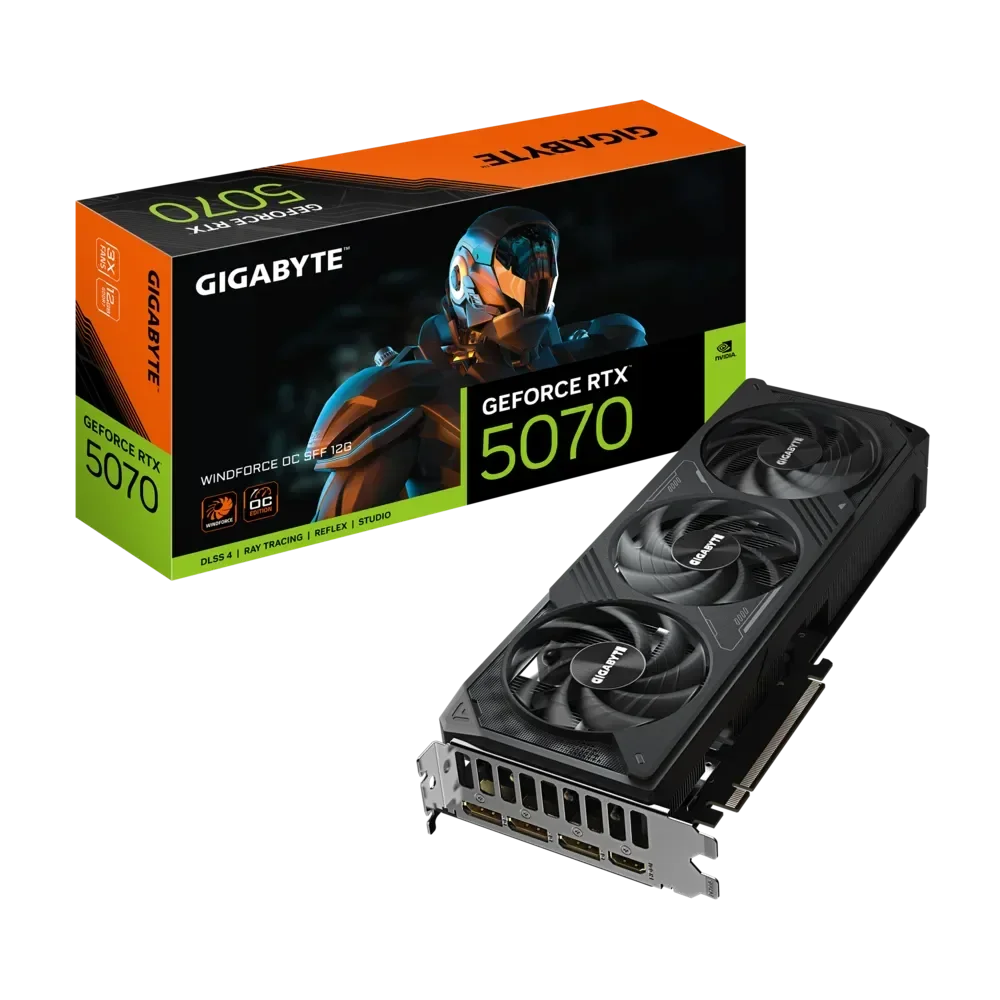 GIGABYTE GeForce RTX 5070 WINDFORCE SFF GPU Vaizdo Plokštė | 12GB, GDDR7, OC Edition
