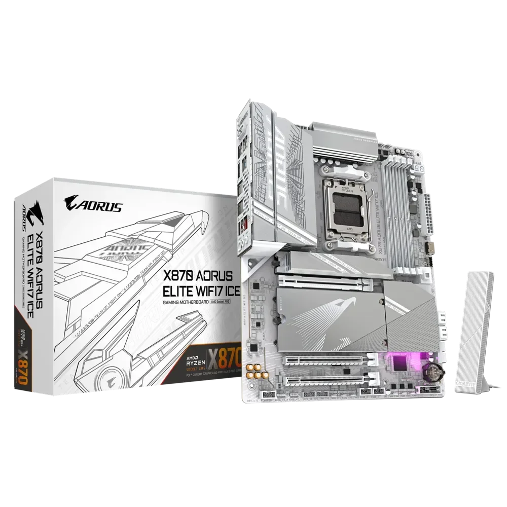 GIGABYTE X870 AORUS ELITE WIFI7 ICE Pagrindinė Plokštė | ATX, AM5, DDR5
