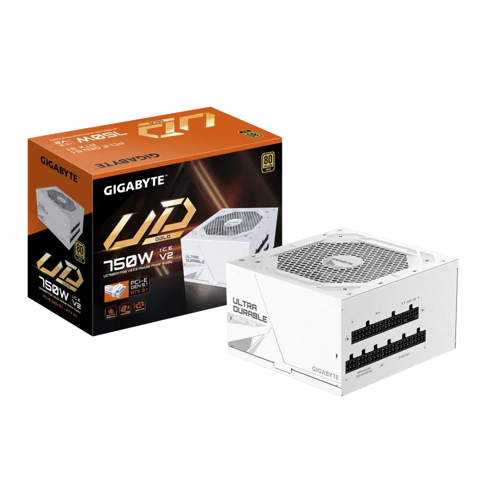 GIGABYTE Ultra Durable UD750GM PG5 V2 ICE PSU Maitinimo Blokas | 750W, 80 Plus Gold
