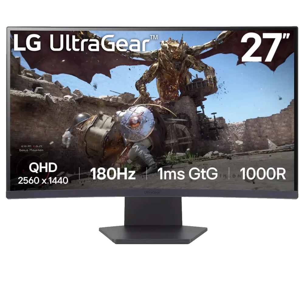 LG UltraGear 27GS60QC-B.AEUQ Monitorius | 27", QHD, Curved VA, 180 Hz