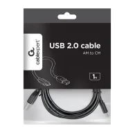 CABLEXPERT USB 2.0 AM to Type-C cable (AM/CM) Kabelis | Black, 1 m