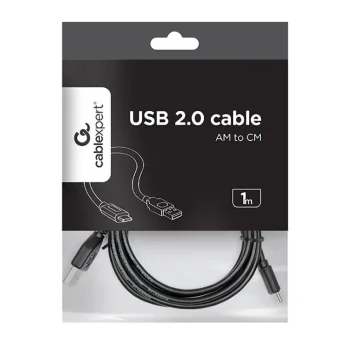 CABLEXPERT USB 2.0 AM to Type-C cable (AM/CM) Kabelis | Black, 1 m