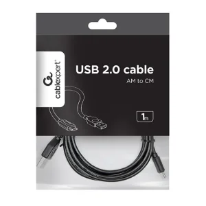 CABLEXPERT USB 2.0 AM to Type-C cable (AM/CM) Kabelis | Black, 1 m