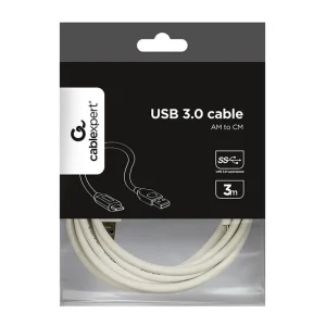 CABLEXPERT USB 3.0 AM to Type-C cable (AM/CM) Kabelis | White, 3 m
