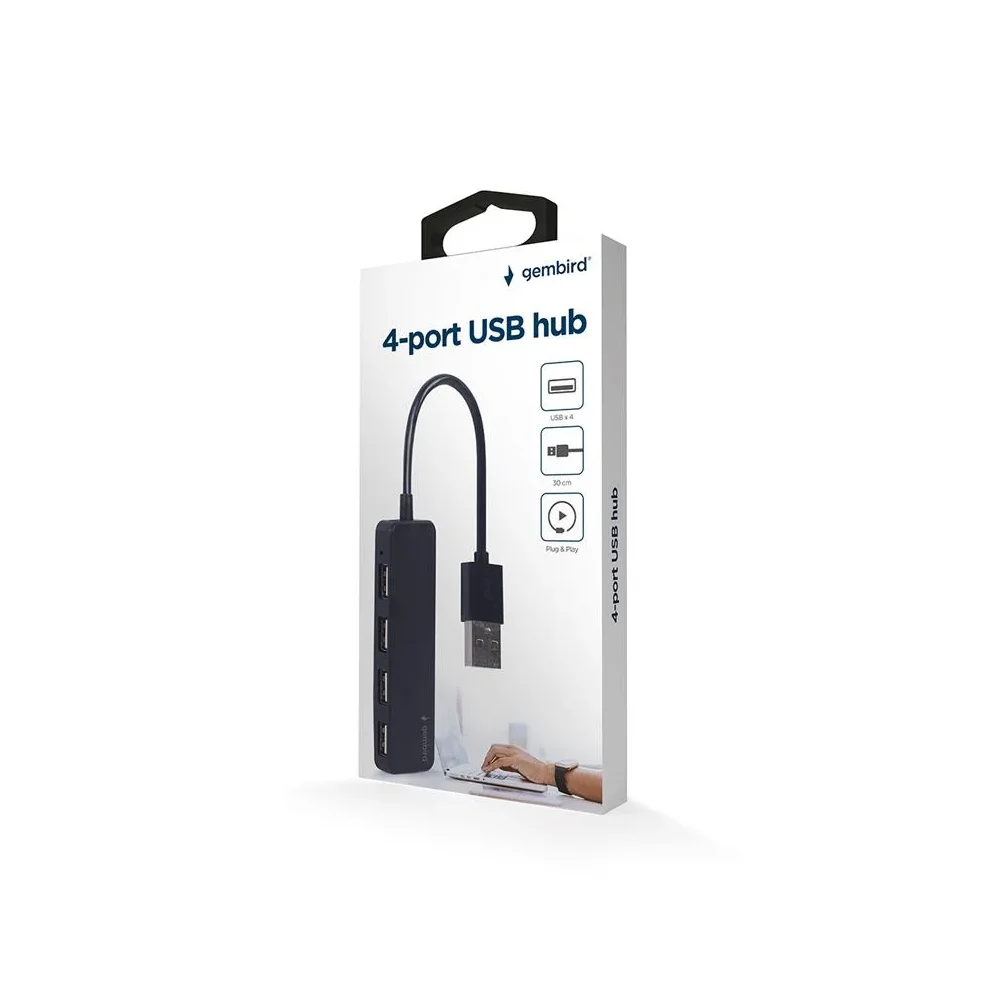 GEMBIRD 4-port USB Hub Šakotuvas | Black