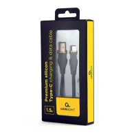 CABLEXPERT Premium silicon Type-C USB charging and data cable Kabelis | Black, 1.5 m