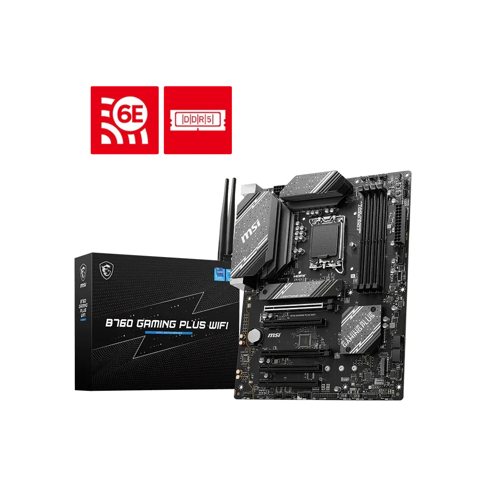 MSI B760 GAMING PLUS WIFI Pagrindinė Plokštė | ATX, LGA1700, DDR5
