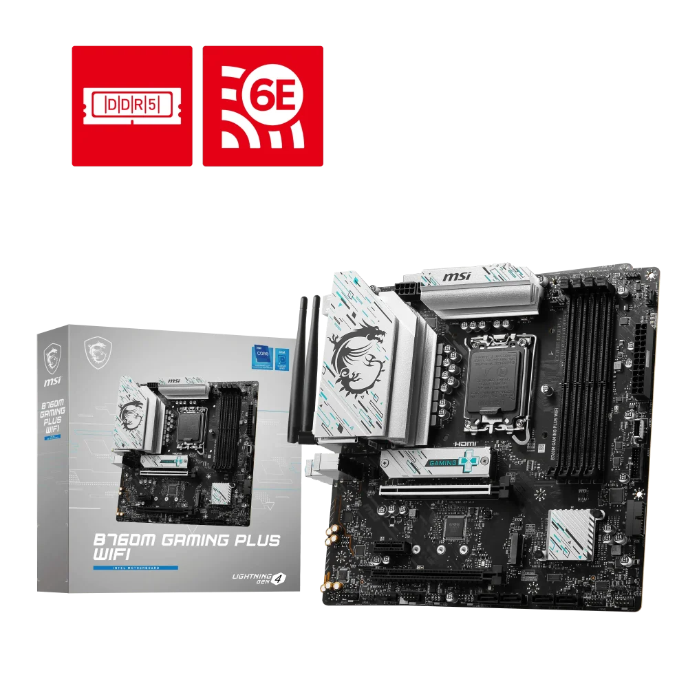 MSI B760M GAMING PLUS WIFI Pagrindinė Plokštė | mATX, LGA1700, DDR5