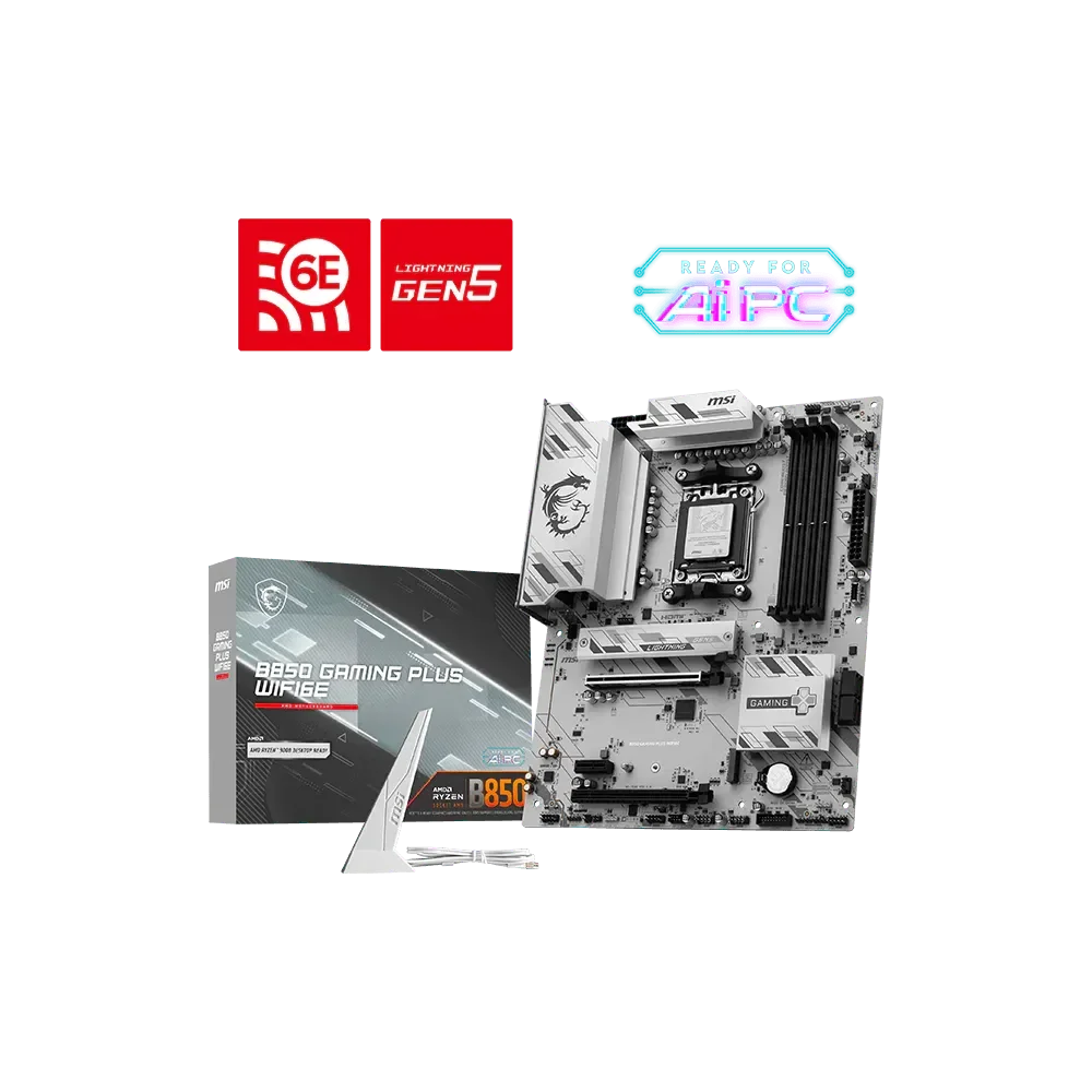 MSI B850 GAMING PLUS WIFI6E Pagrindinė Plokštė | ATX, AM5, DDR5
