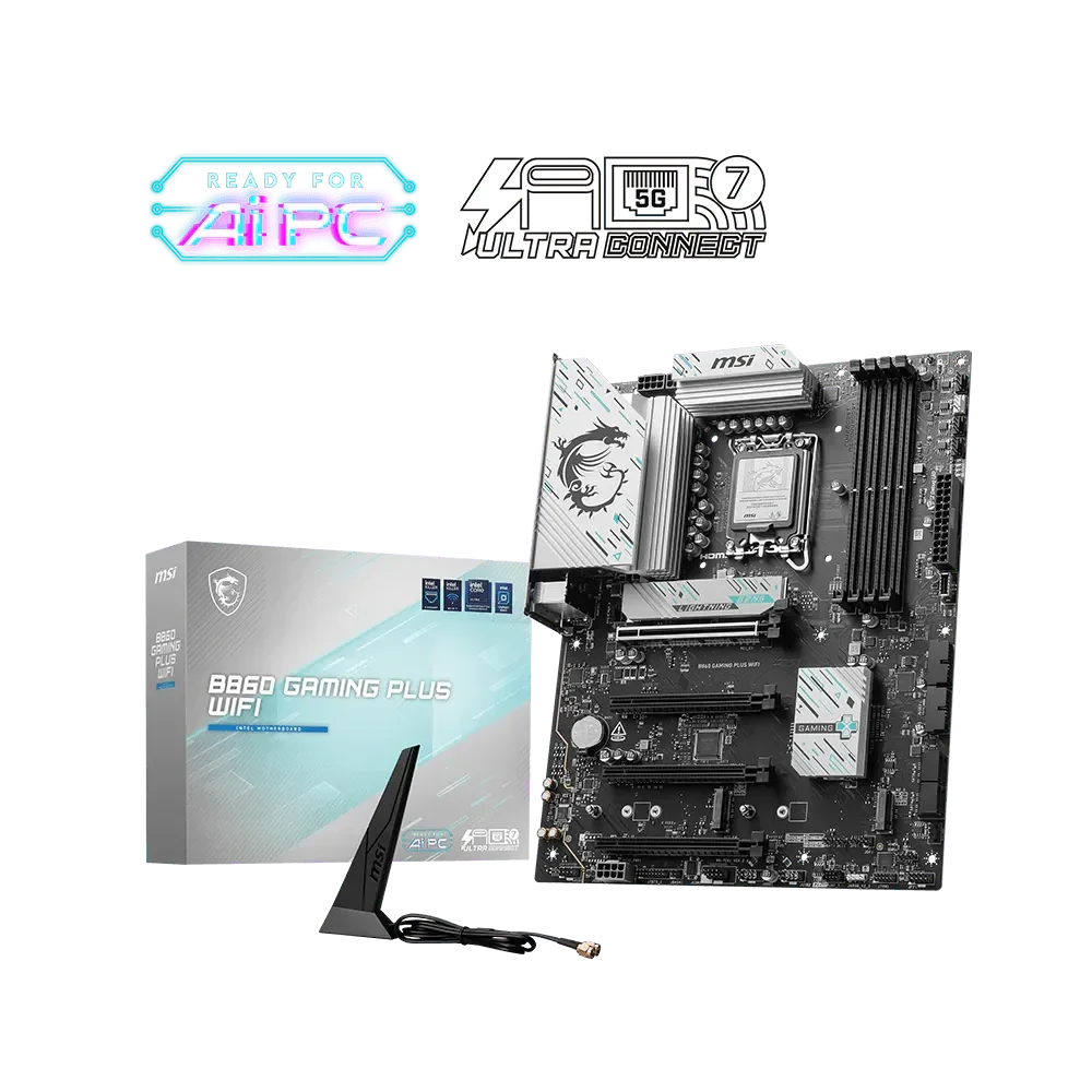 MSI B860 GAMING PLUS WIFI Pagrindinė Plokštė | ATX, LGA1851, DDR5