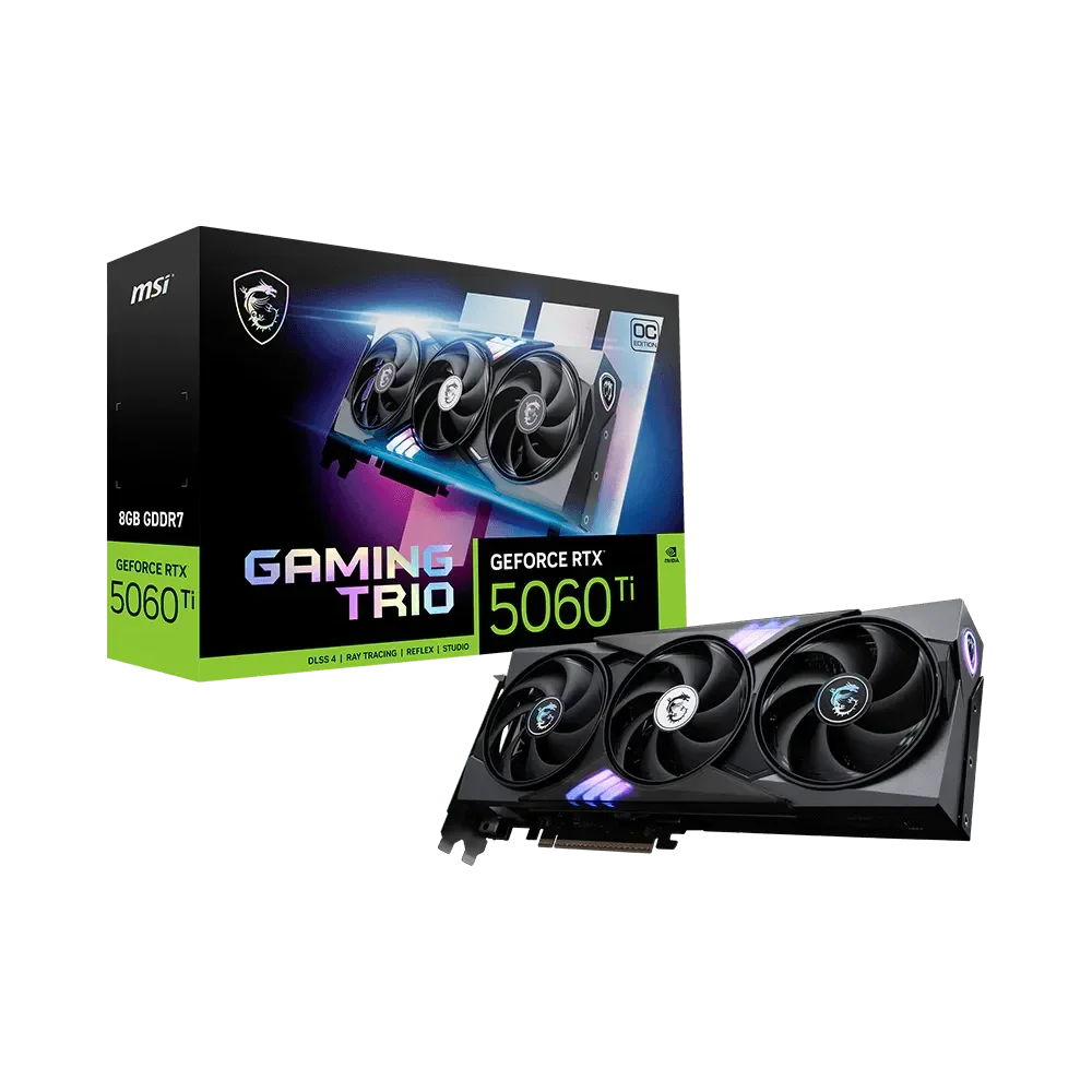 MSI GeForce RTX 5060 Ti GAMING TRIO GPU Vaizdo Plokštė | 8GB, GDRR7, OC Edition