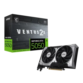 MSI GeForce RTX 5050 VENTUS 2X GPU Vaizdo Plokštė | 8GB, GDDR6, OC Edition
