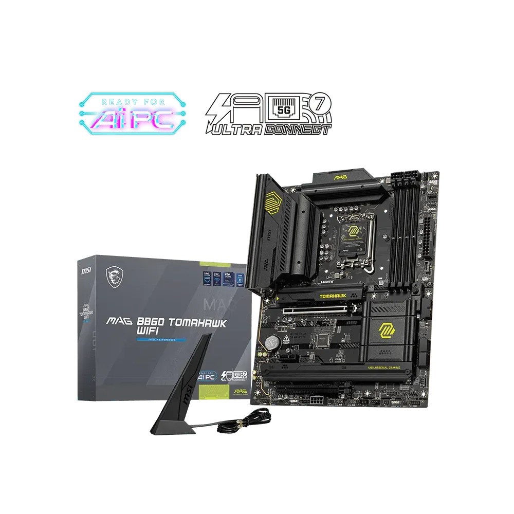 MSI MAG B860 TOMAHAWK WIFI Pagrindinė Plokštė | ATX, LGA1851, DDR5