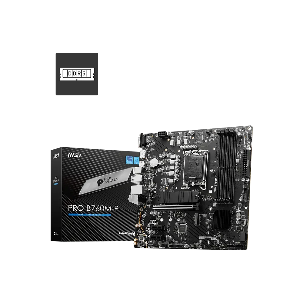 MSI PRO B760M-P Pagrindinė Plokštė | mATX, LGA1700, DDR5