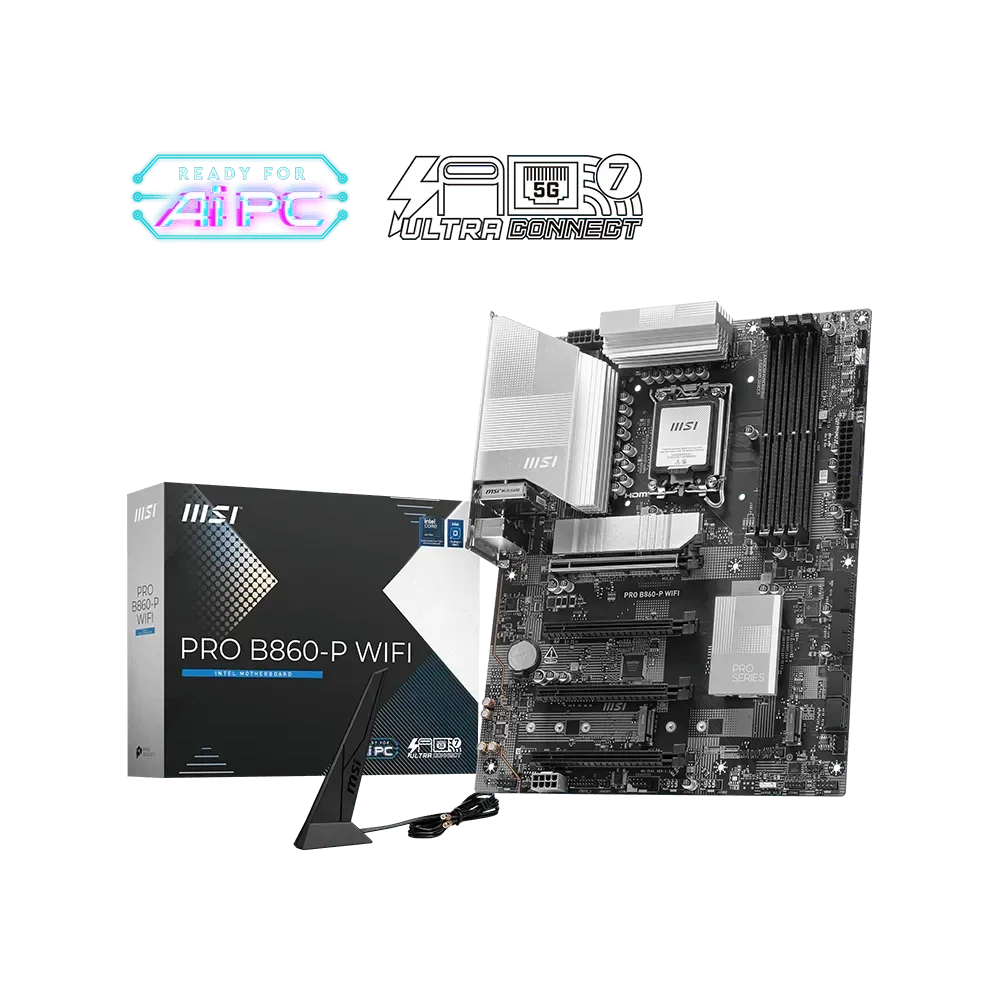MSI PRO B860-P WIFI Pagrindinė Plokštė | ATX, LGA1851, DDR5