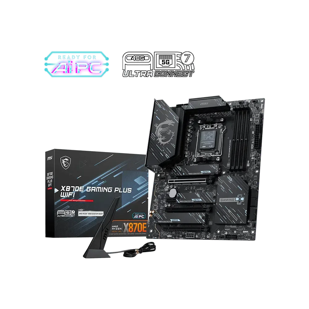 MSI X870E GAMING PLUS WIFI Pagrindinė Plokštė | ATX, AM5, DDR5