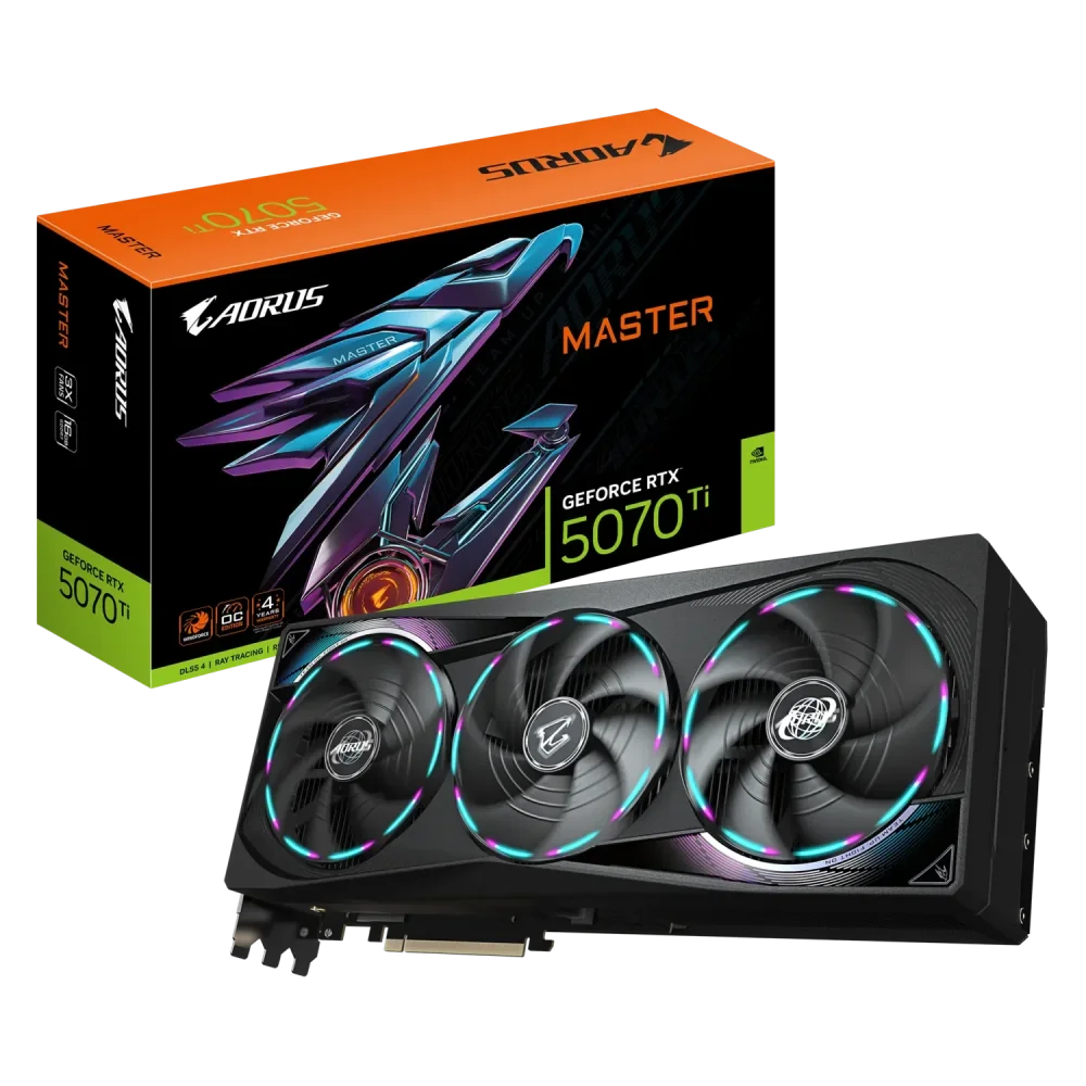 GIGABYTE GeForce RTX 5070 Ti AORUS MASTER GPU Vaizdo Plokštė | 16GB, GDDR7