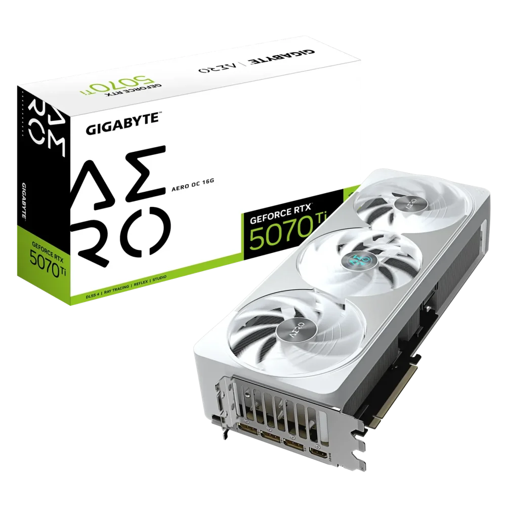 GIGABYTE GeForce RTX 5070 Ti AERO GPU Vaizdo Plokštė | 16GB, GDDR7, OC Edition